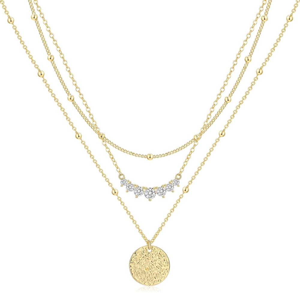 NEW 14K Gold plated Elegant Gold Layered Necklace